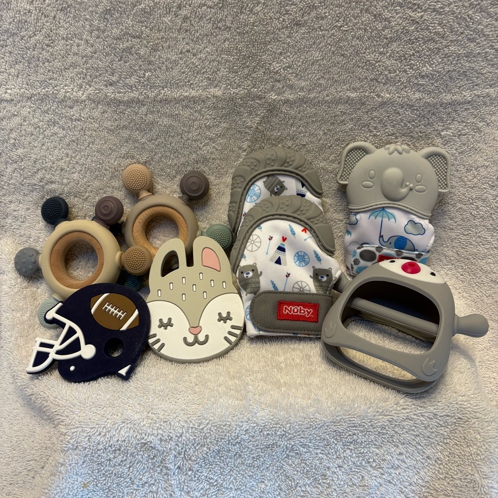 Bundle of 8 Baby Teething Toys, Never Used